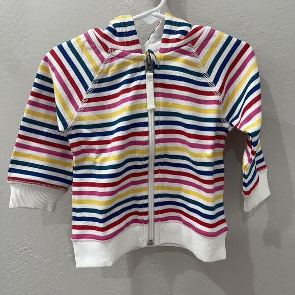NWT Hanna Andersson Rainbow Stripe Bear Ear Hoodie Jacket - Picture 2 of 6